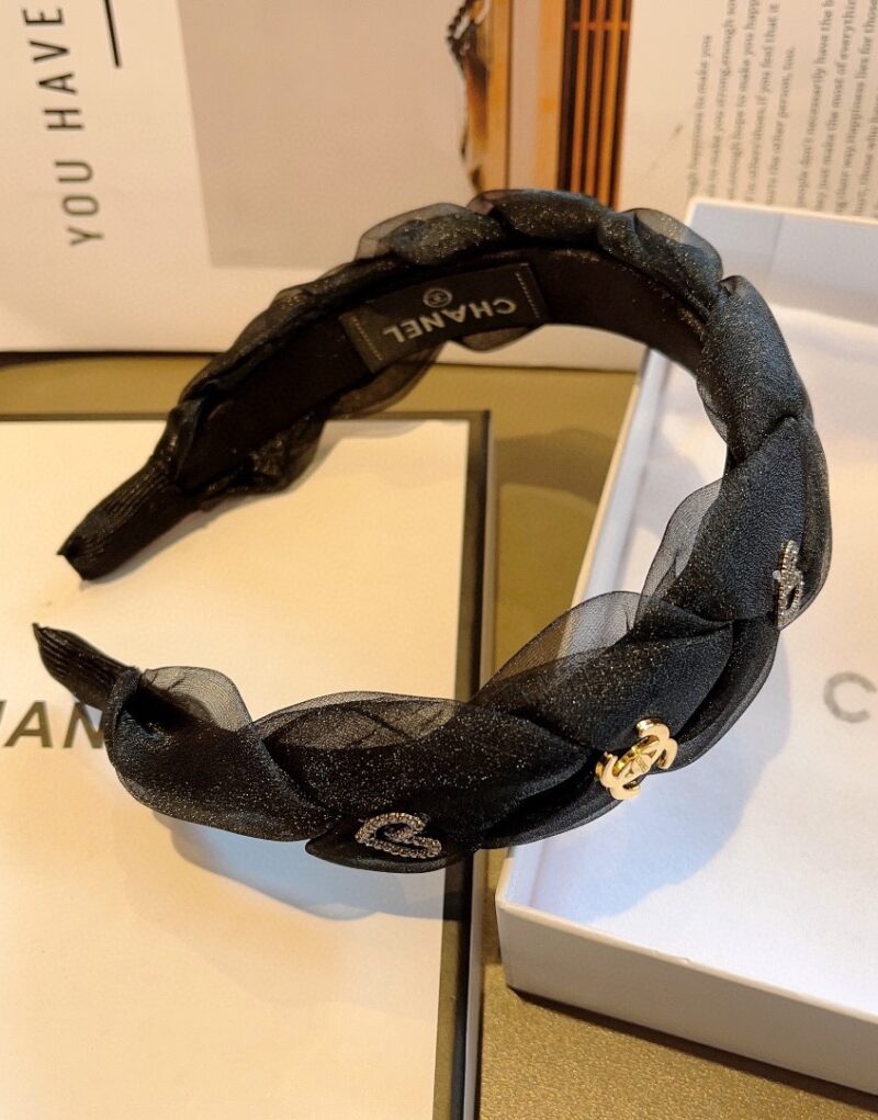 Chanel Hairband CC Logo Black For Women