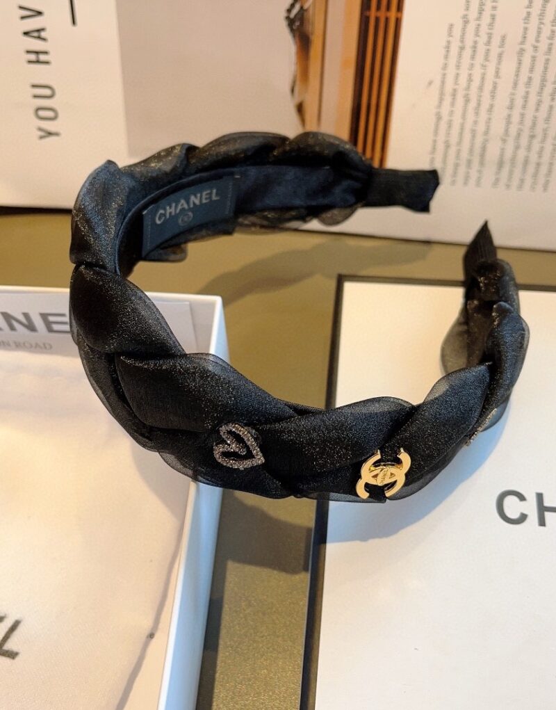 Chanel Hairband CC Logo Black For Women
