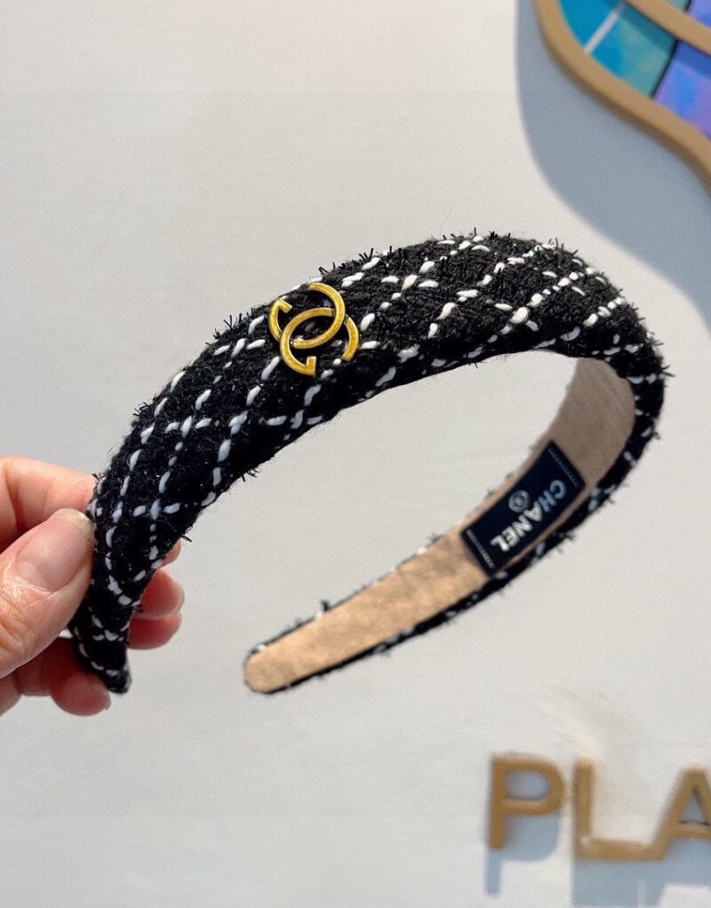 Chanel Hairband CC Logo Black For Women