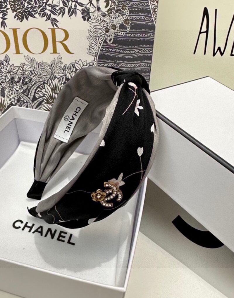 Chanel Hairband CC Logo Black For Women