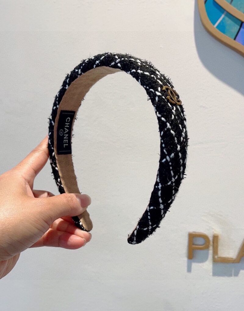 Chanel Hairband CC Logo Black For Women
