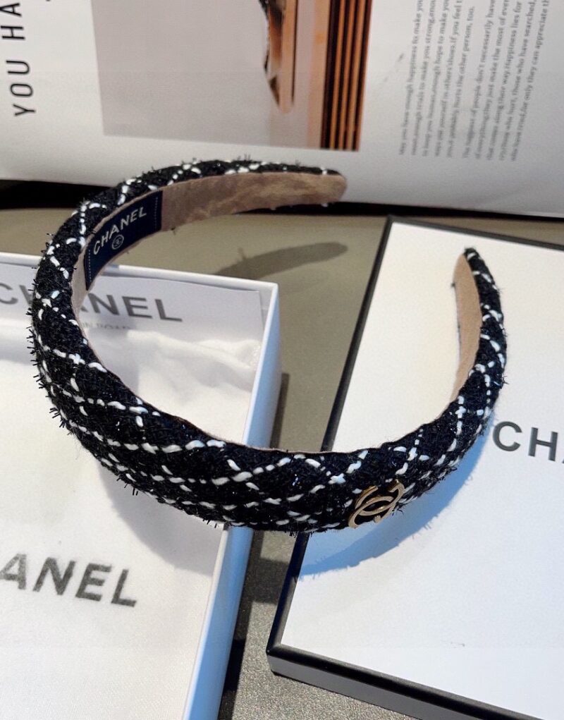 Chanel Hairband CC Logo Black For Women