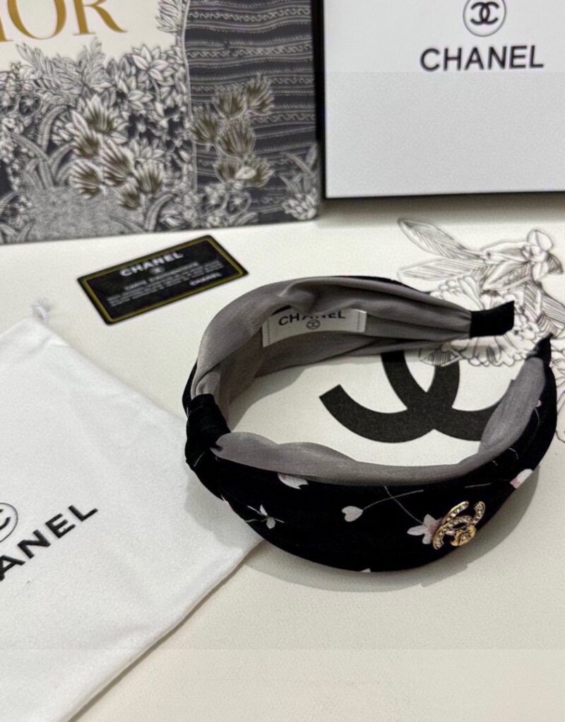 Chanel Hairband CC Logo Black For Women