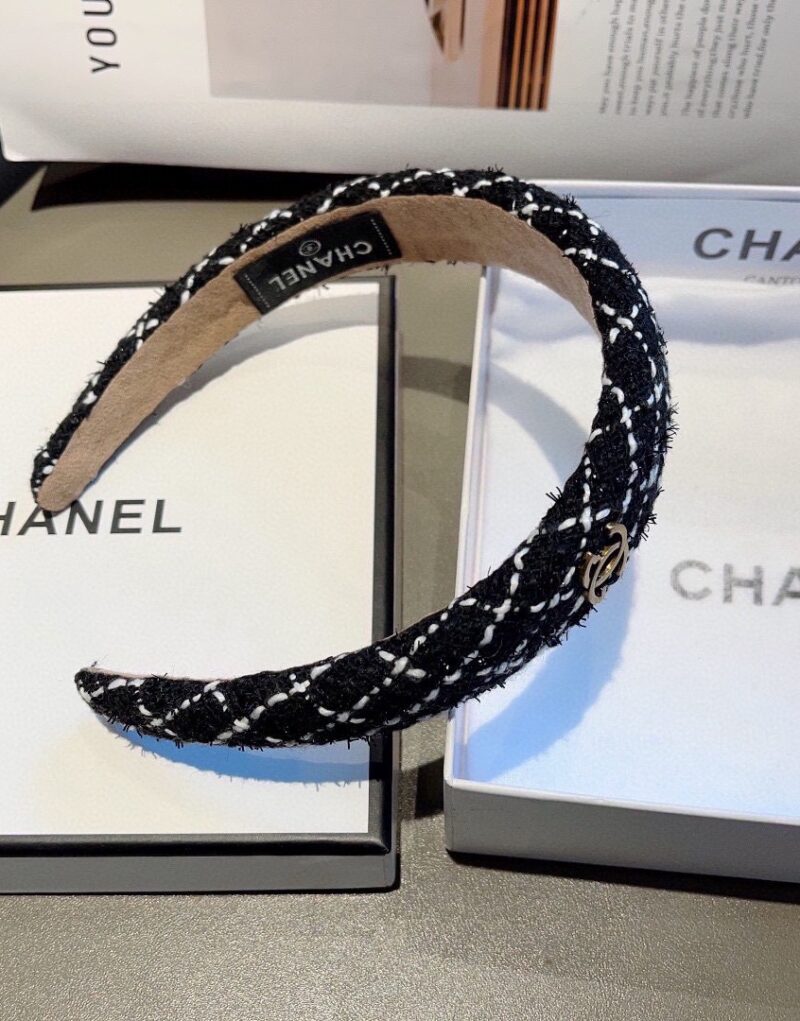 Chanel Hairband CC Logo Black For Women