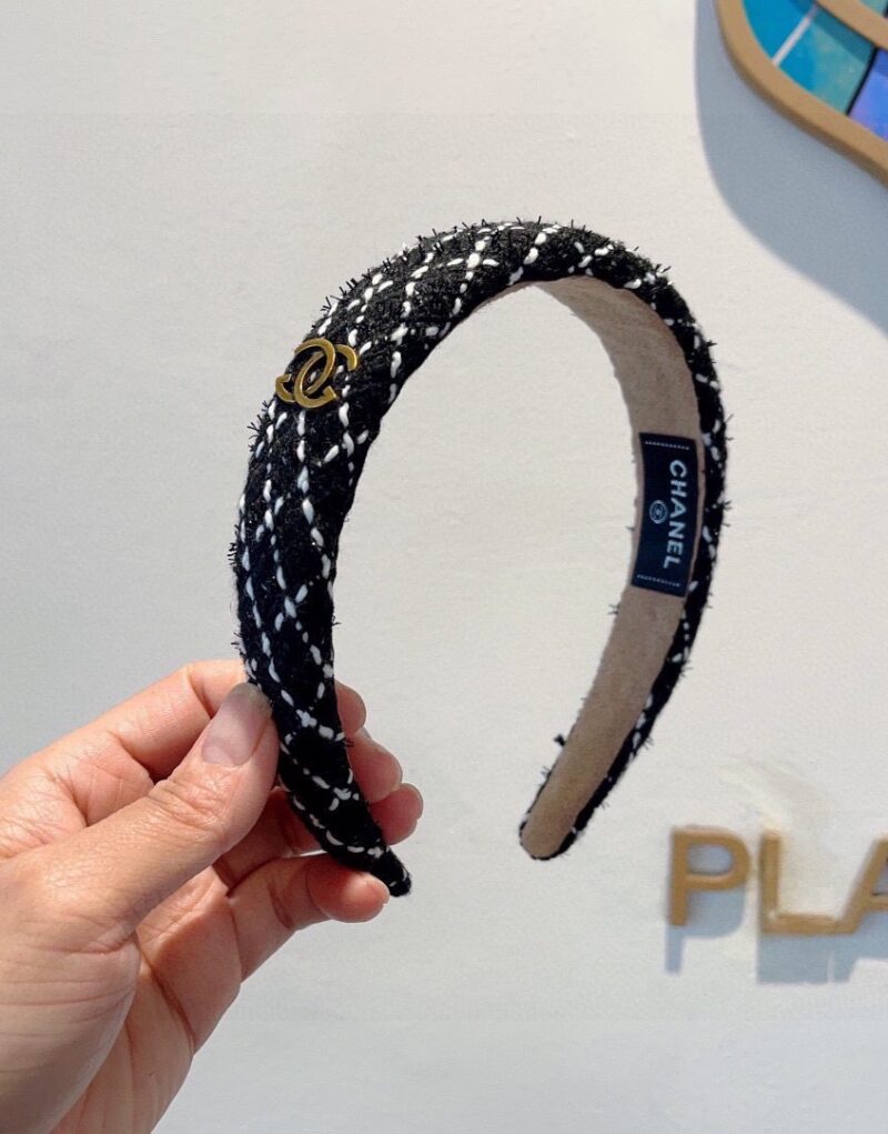 Chanel Hairband CC Logo Black For Women