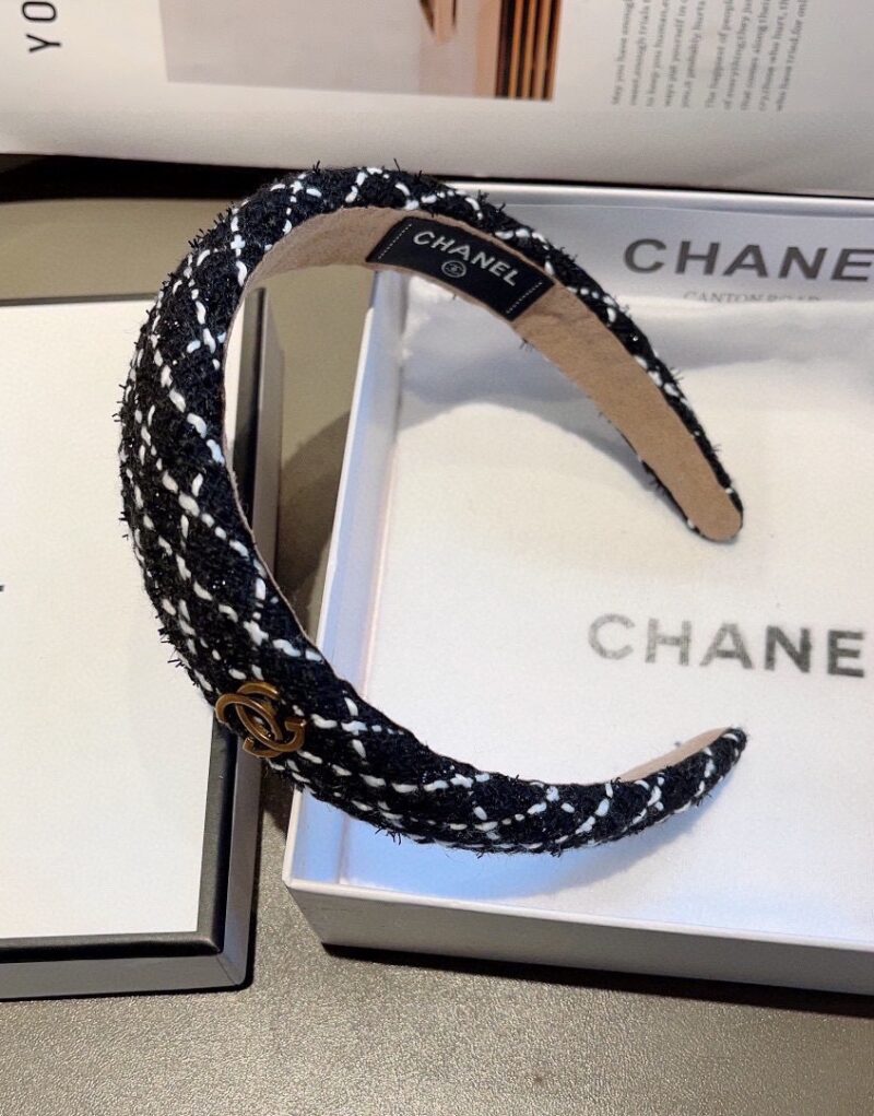 Chanel Hairband CC Logo Black For Women