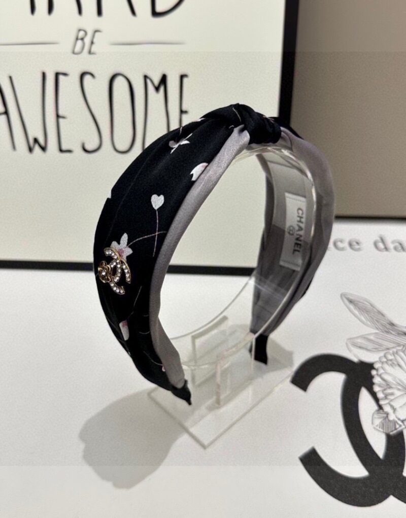 Chanel Hairband CC Logo Black For Women