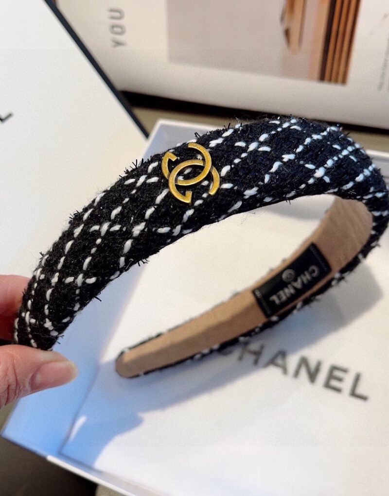 Chanel Hairband CC Logo Black For Women