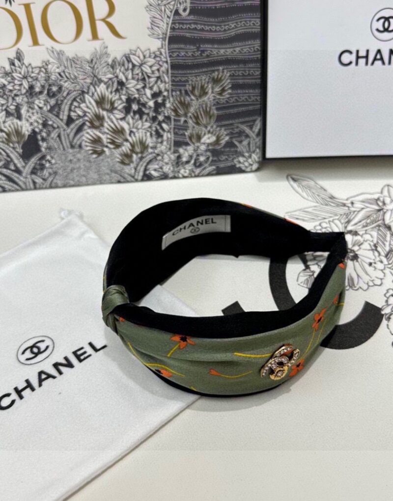 Chanel Hairband CC Logo Green For Women