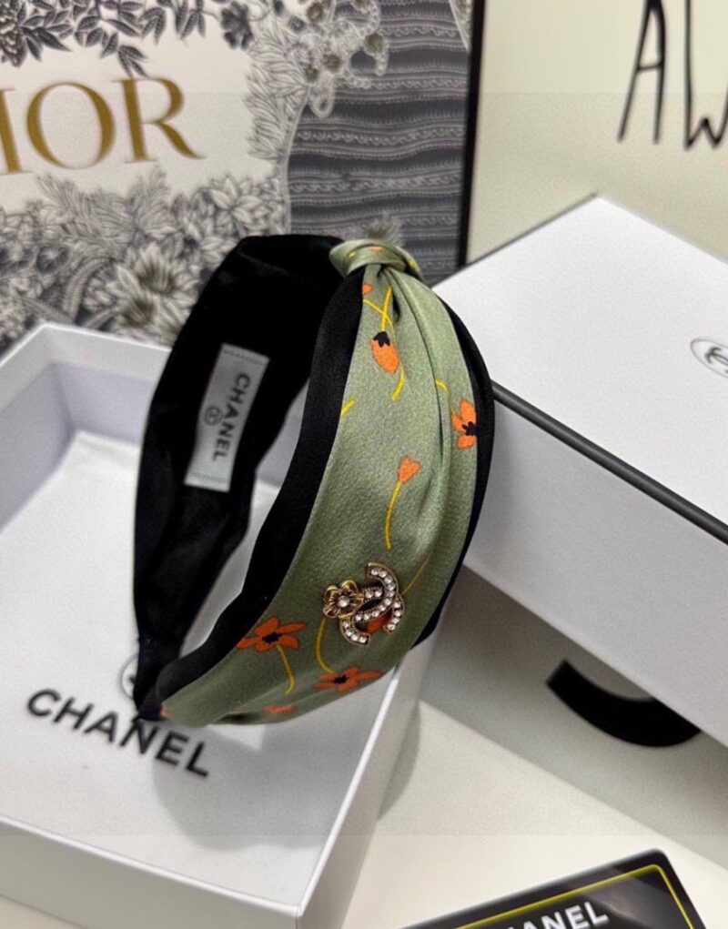 Chanel Hairband CC Logo Green For Women