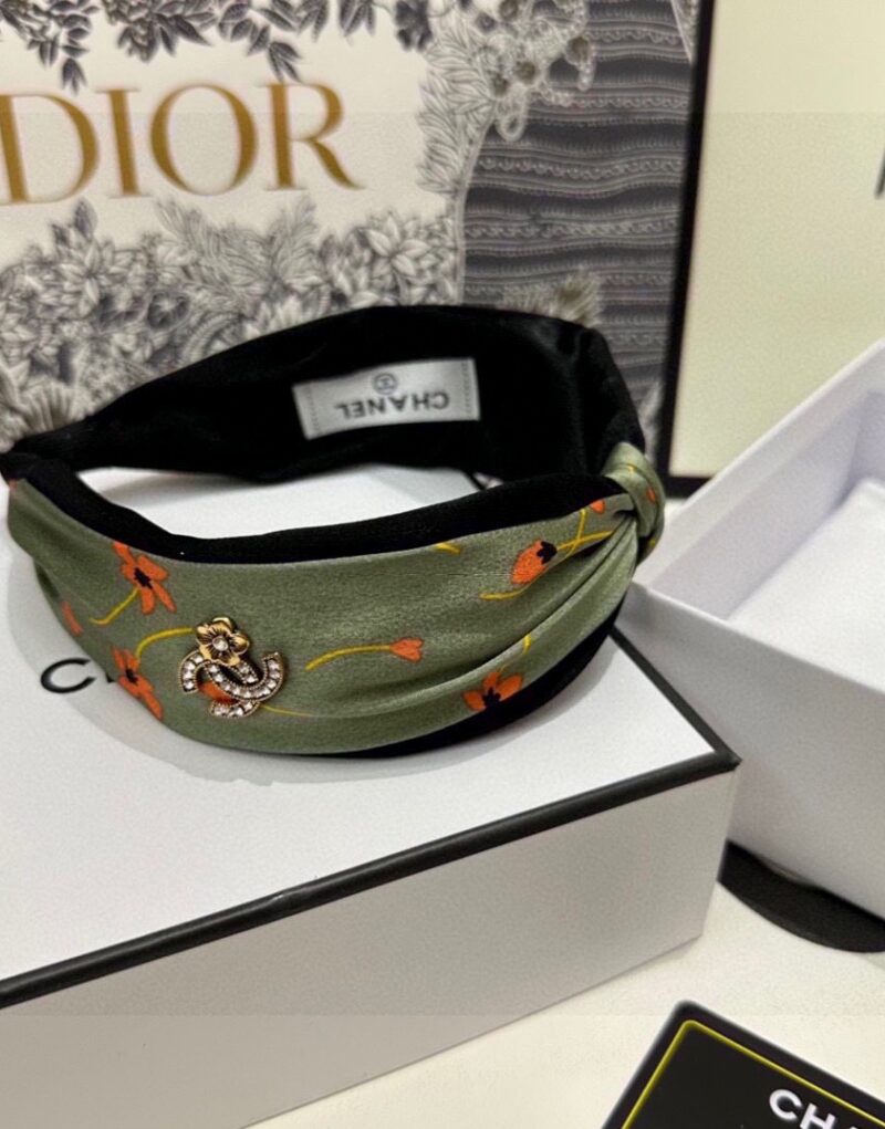 Chanel Hairband CC Logo Green For Women