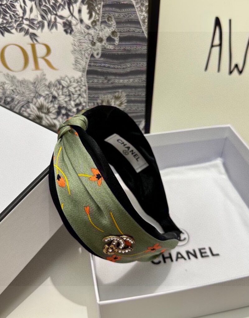 Chanel Hairband CC Logo Green For Women