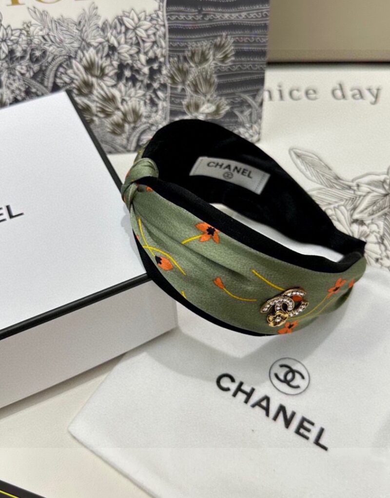 Chanel Hairband CC Logo Green For Women