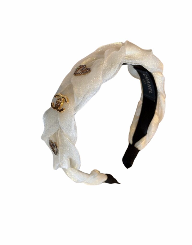 Chanel Hairband CC Logo White For Women