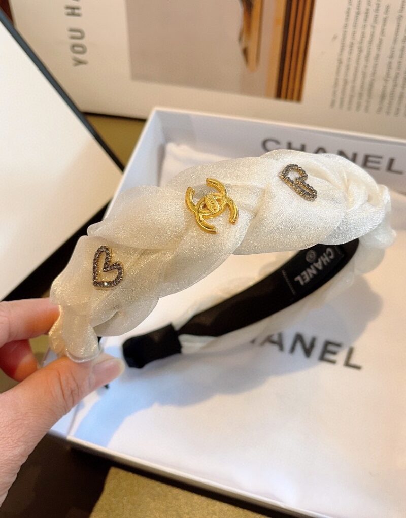 Chanel Hairband CC Logo White For Women