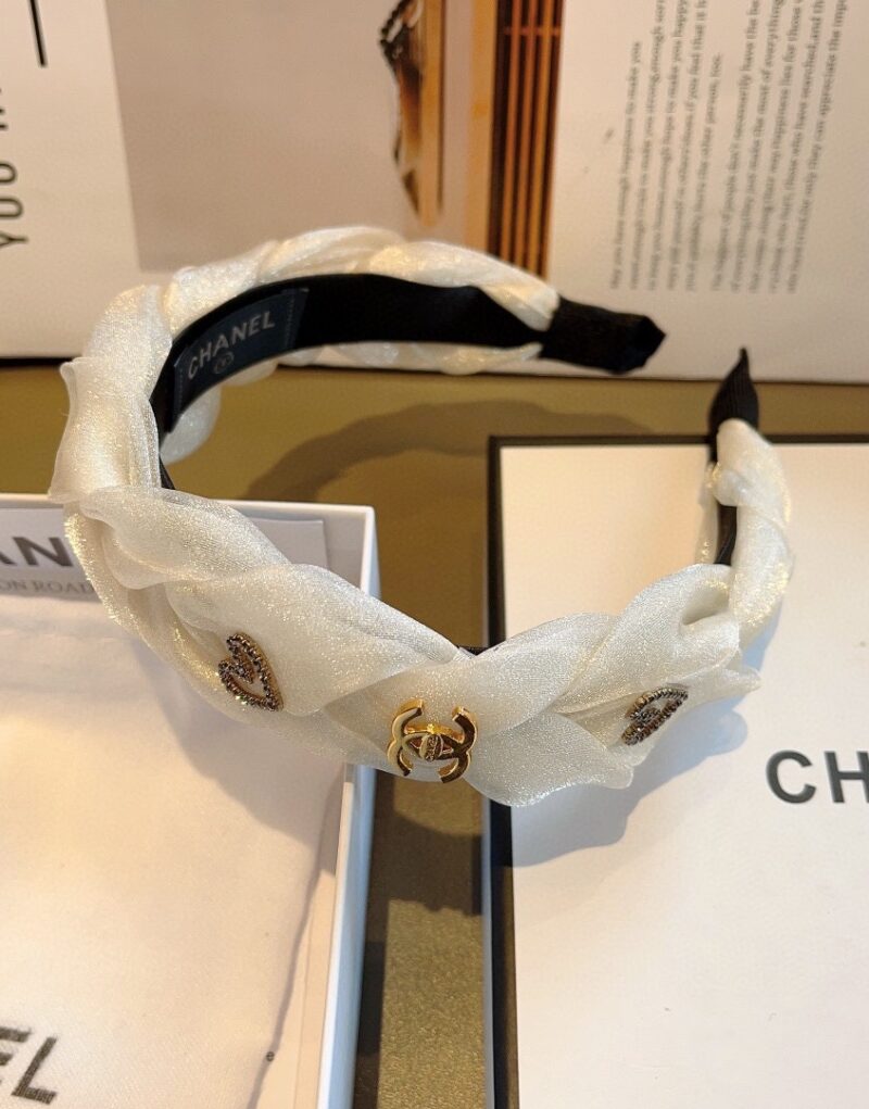 Chanel Hairband CC Logo White For Women