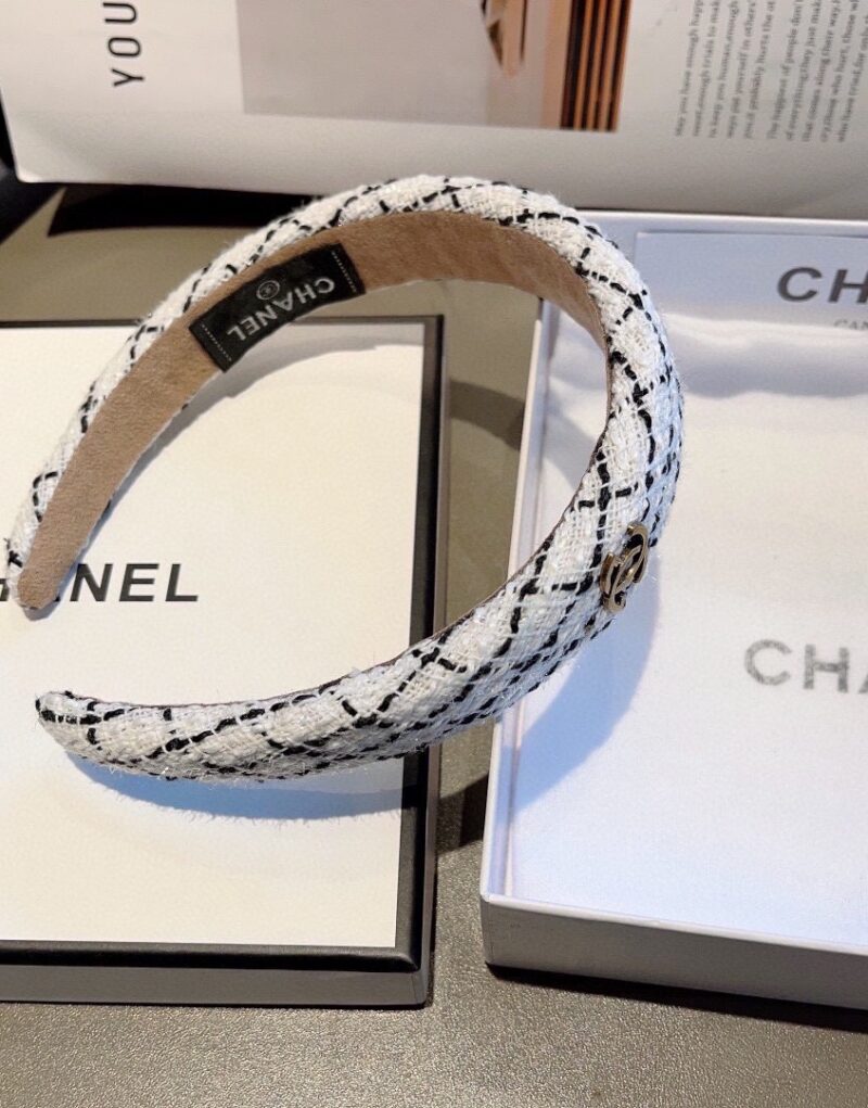 Chanel Hairband CC Logo White For Women