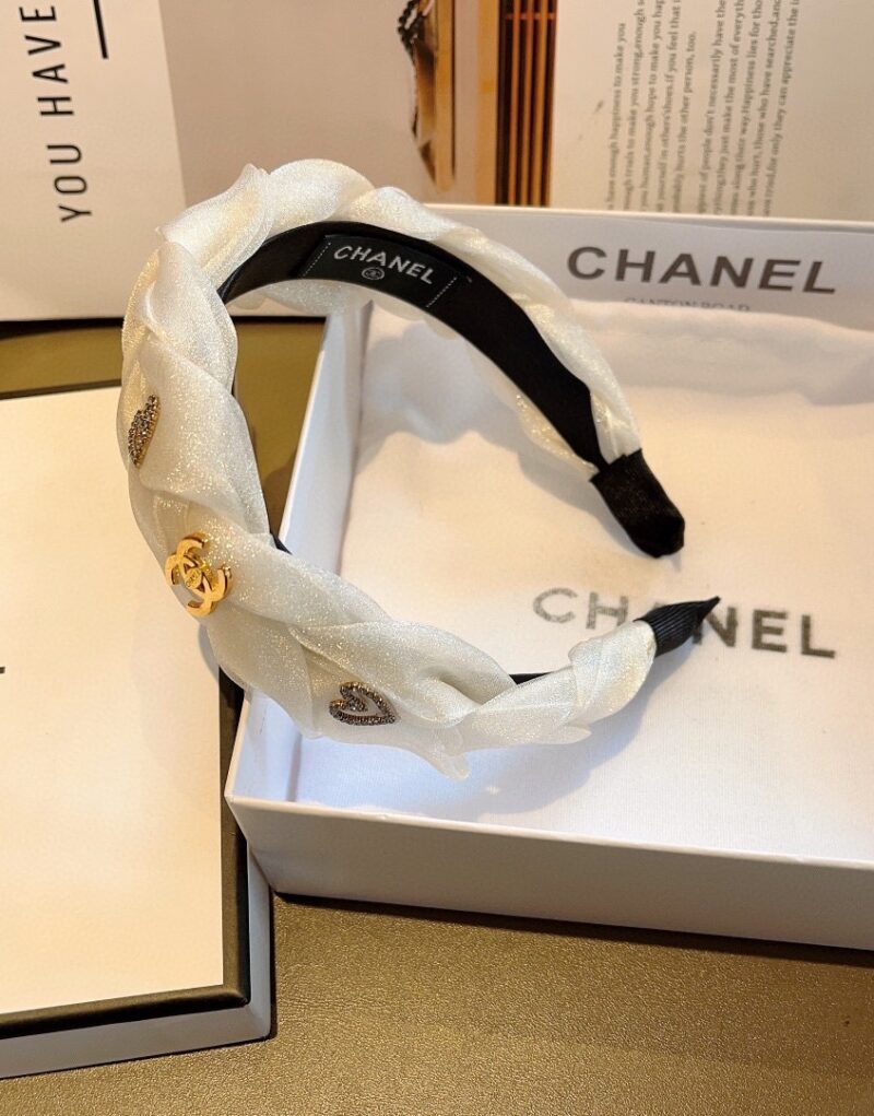 Chanel Hairband CC Logo White For Women