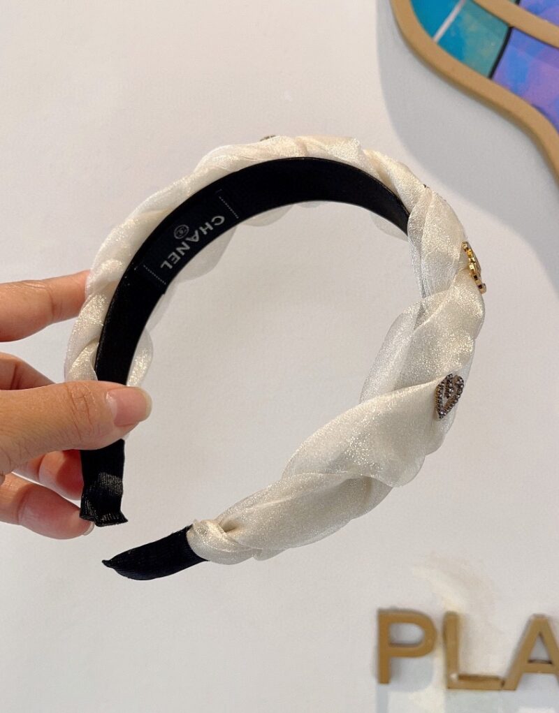 Chanel Hairband CC Logo White For Women