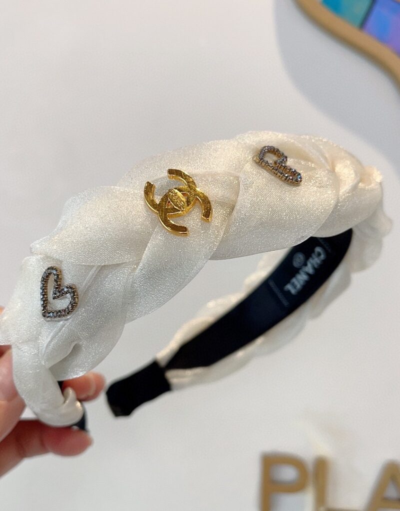 Chanel Hairband CC Logo White For Women