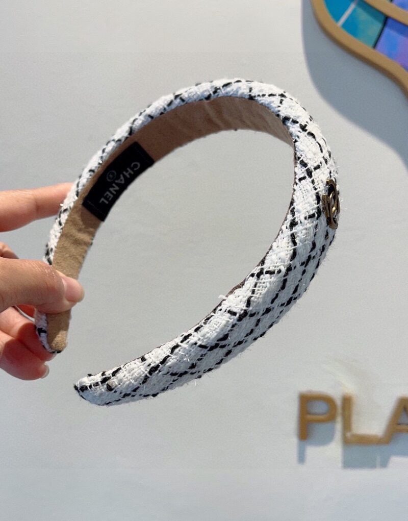 Chanel Hairband CC Logo White For Women