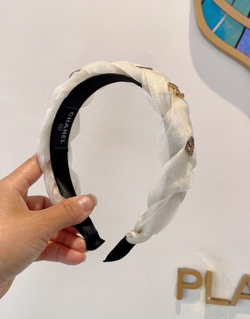 Chanel Hairband CC Logo White For Women