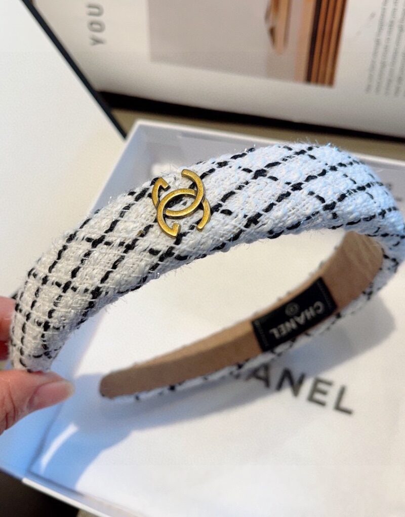 Chanel Hairband CC Logo White For Women