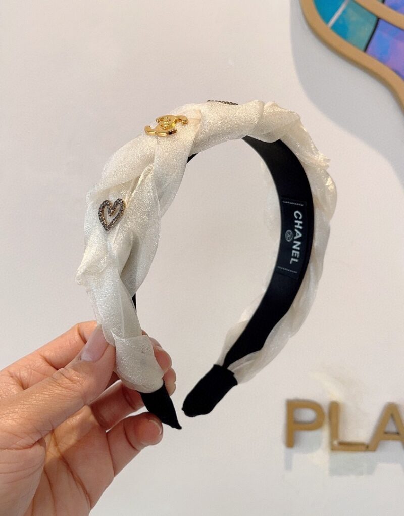Chanel Hairband CC Logo White For Women