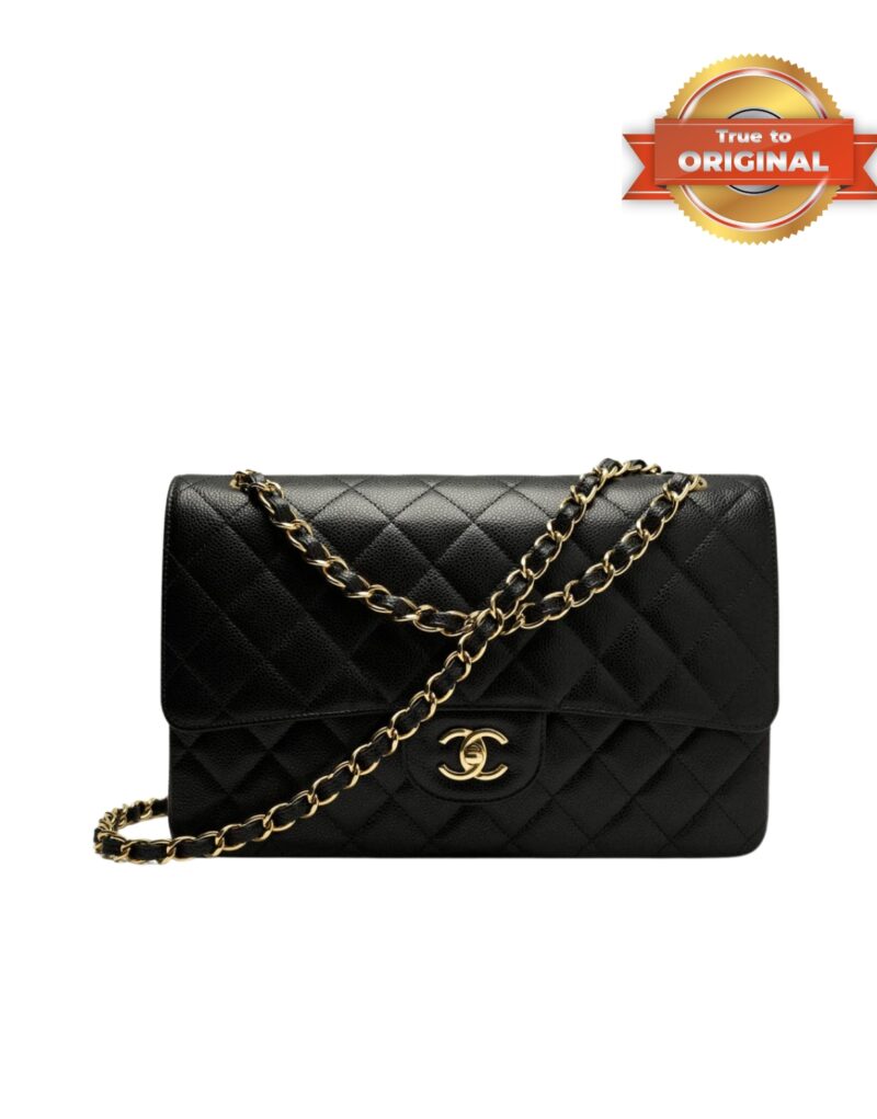 [True-to-ORIGINAL] Chanel Large Classic Handbag Black For Women 30cm/11.7in A58600 Y01864 C3906