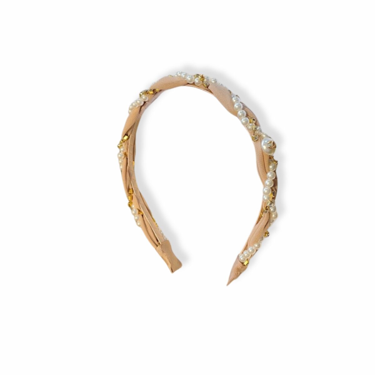 Chanel Pearl Hairband Pink For Women