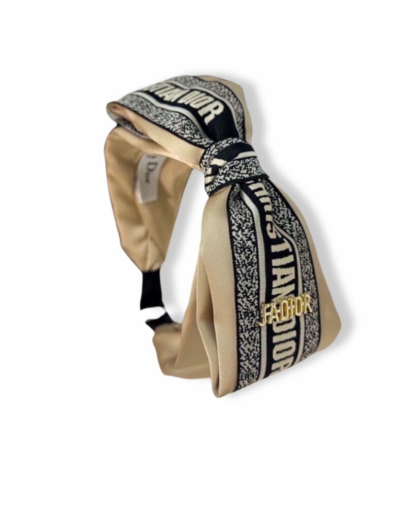 Christian Dior Bow Hairband Beige For Women