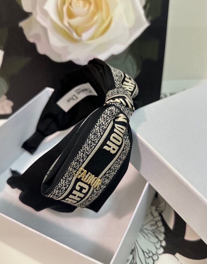 Christian Dior Bow Hairband Black For Women