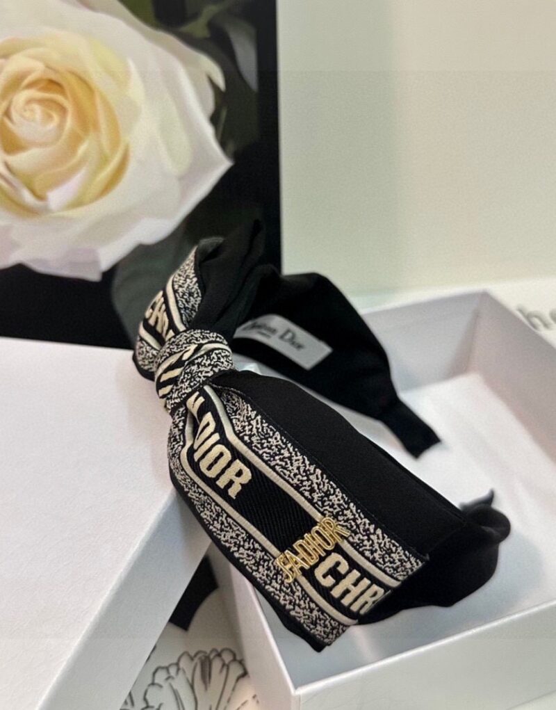 Christian Dior Bow Hairband Black For Women