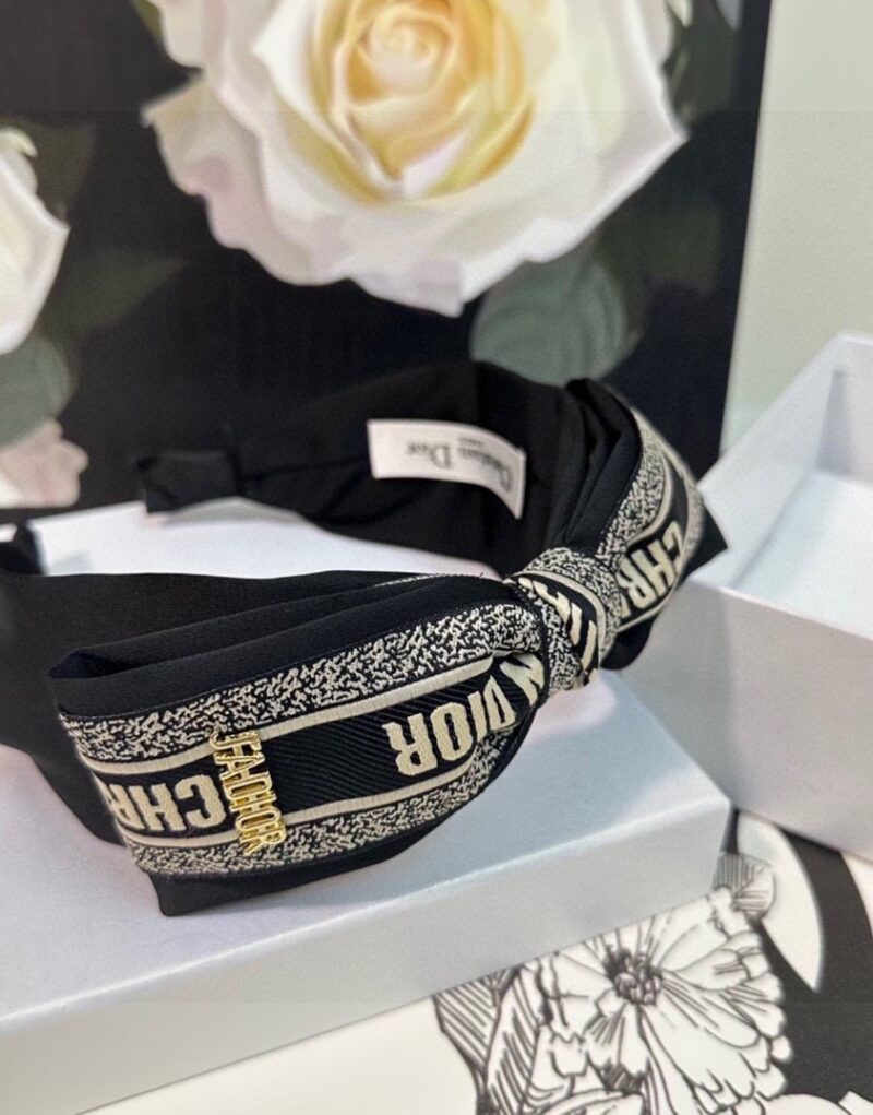 Christian Dior Bow Hairband Black For Women
