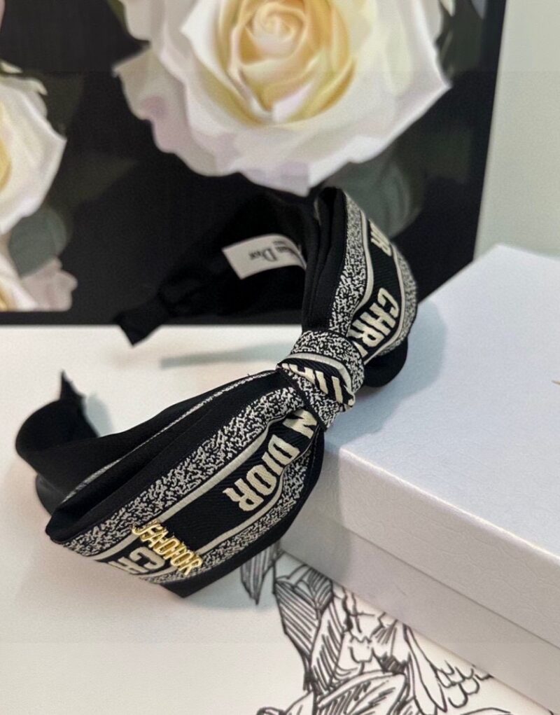Christian Dior Bow Hairband Black For Women