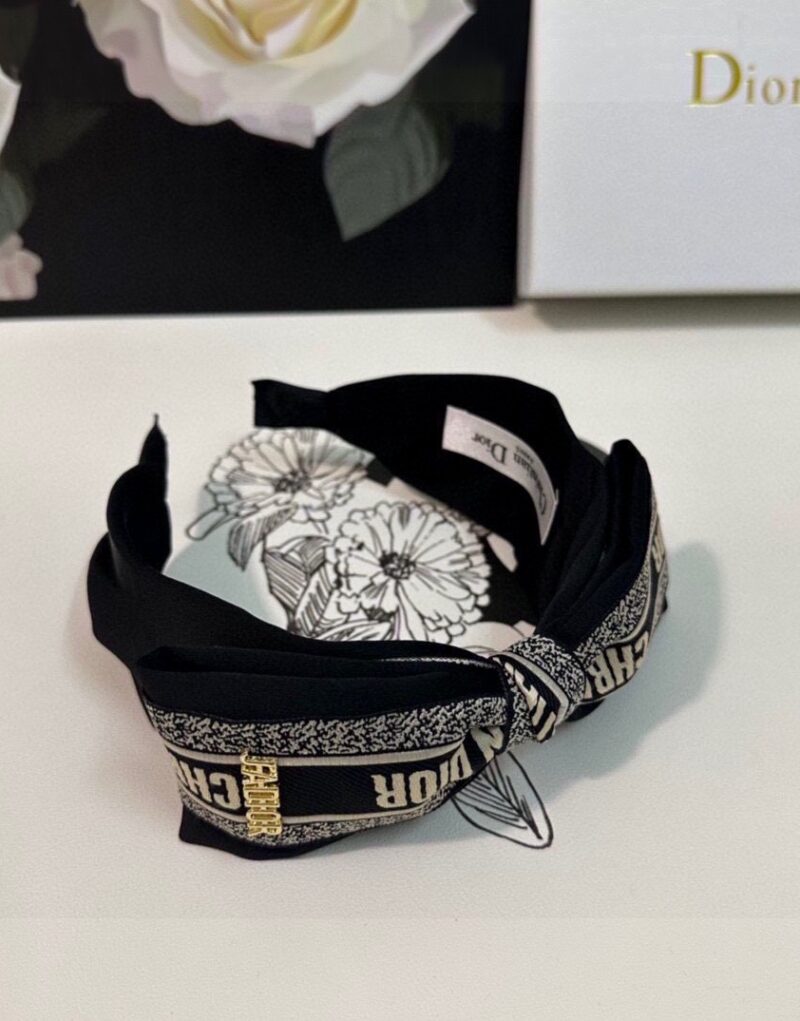 Christian Dior Bow Hairband Black For Women