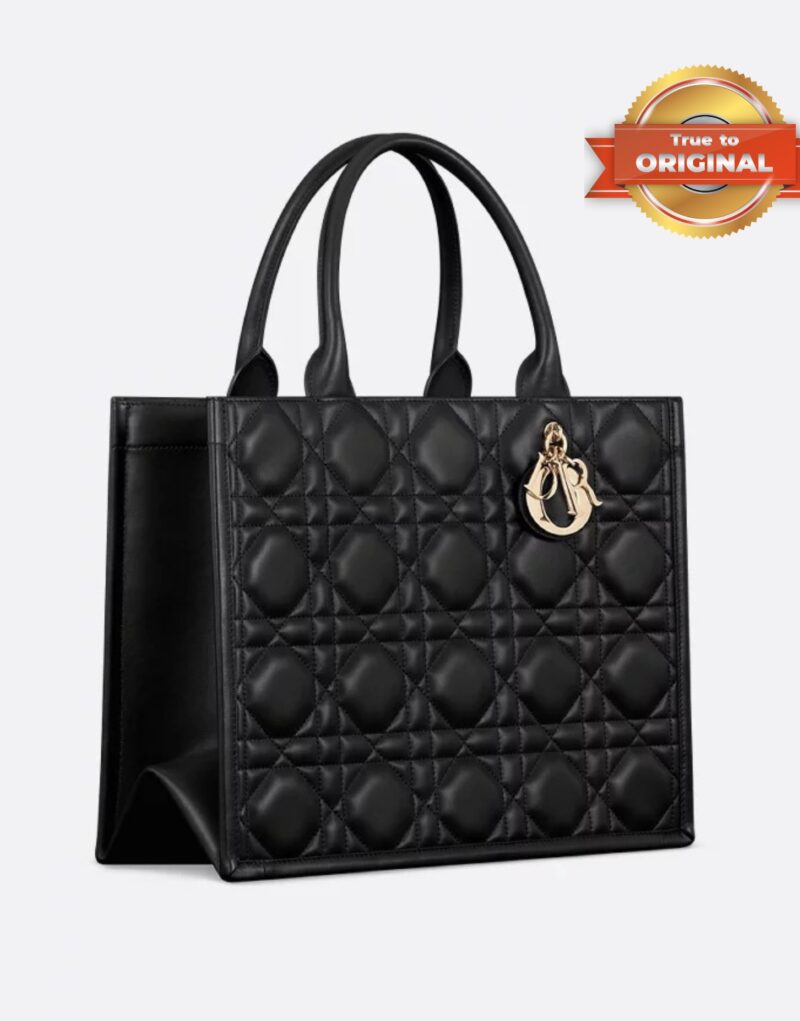 [True-to-ORIGINAL] Christian Dior Medium Dior Book Tote Black For Women 36.5cm/14.4in M1324OWHP_M900