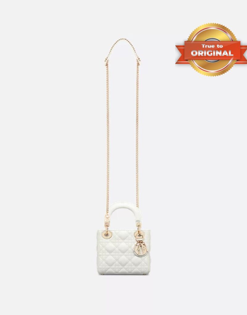 [True-to-ORIGINAL] Christian Dior Mini Lady Dior Bag Latte For Women 17cm/6.5in M0505ONGE_M030