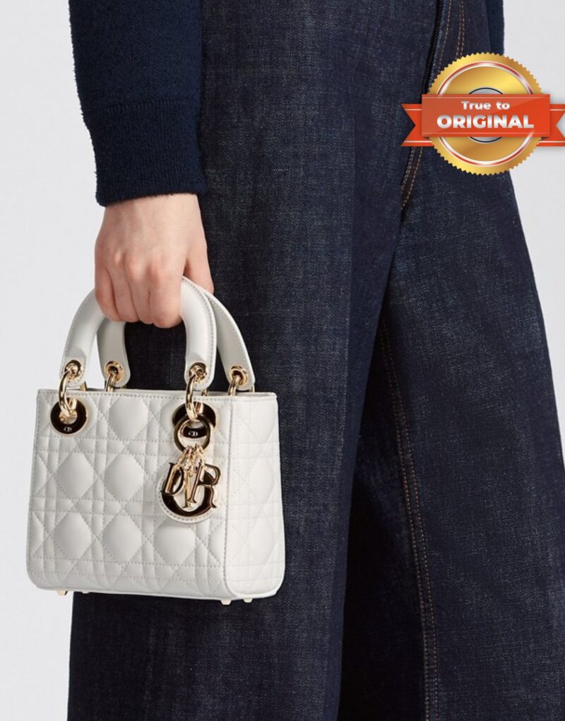 [True-to-ORIGINAL] Christian Dior Mini Lady Dior Bag Latte For Women 17cm/6.5in M0505ONGE_M030