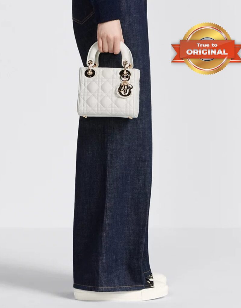 [True-to-ORIGINAL] Christian Dior Mini Lady Dior Bag Latte For Women 17cm/6.5in M0505ONGE_M030