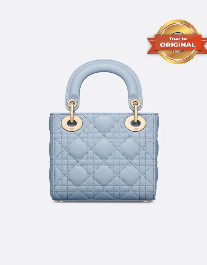 [True-to-ORIGINAL] Christian Dior Mini Lady Dior Bag Pale Blue For Women 17cm/6.5in M0505ONGE_M23B