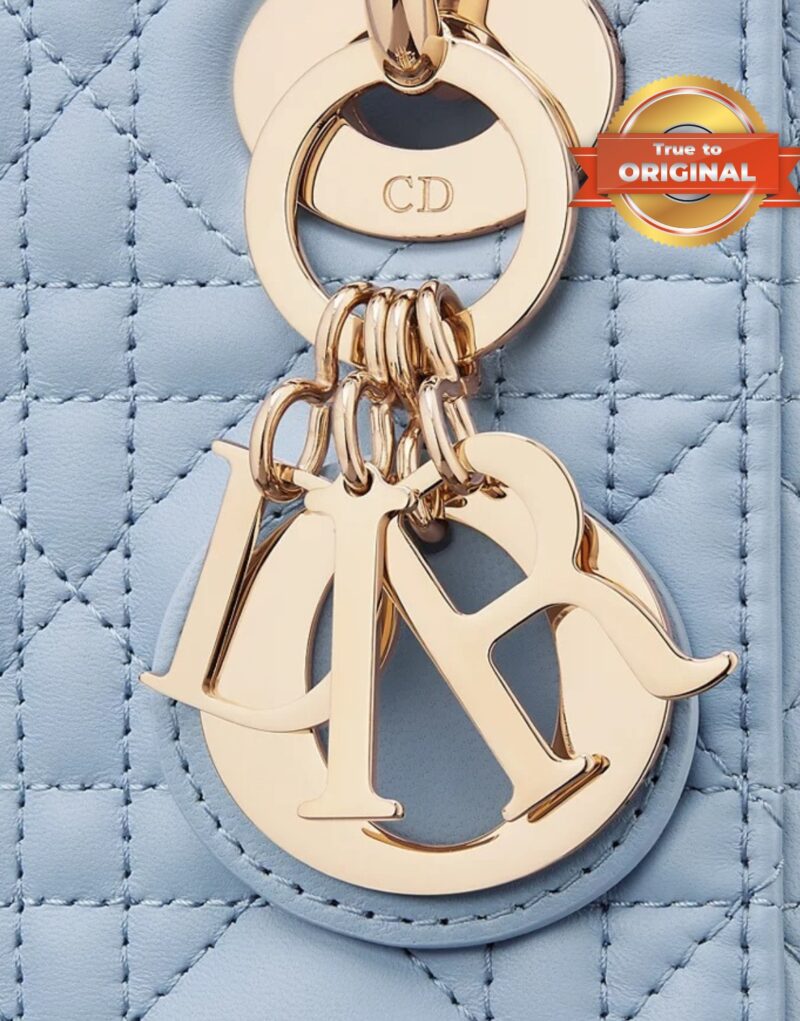 [True-to-ORIGINAL] Christian Dior Mini Lady Dior Bag Pale Blue For Women 17cm/6.5in M0505ONGE_M23B