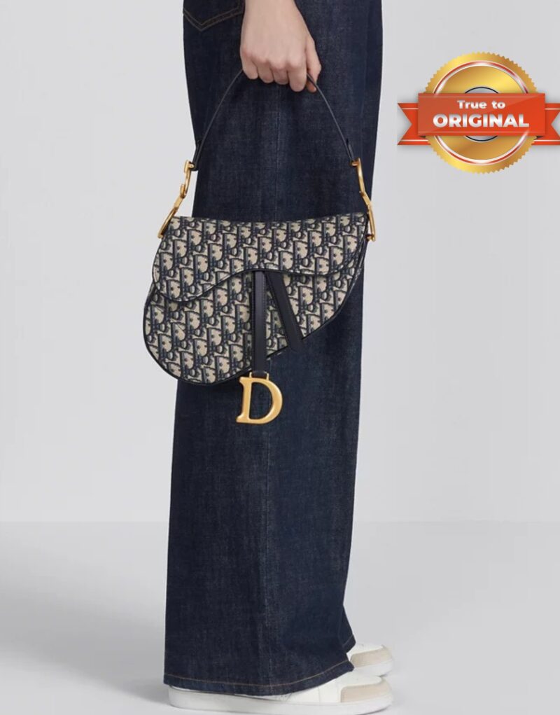 [True-to-ORIGINAL] Christian Dior Saddle Bag With Strap Blue For Women 25.5cm/10in M0455CTZQ_M928