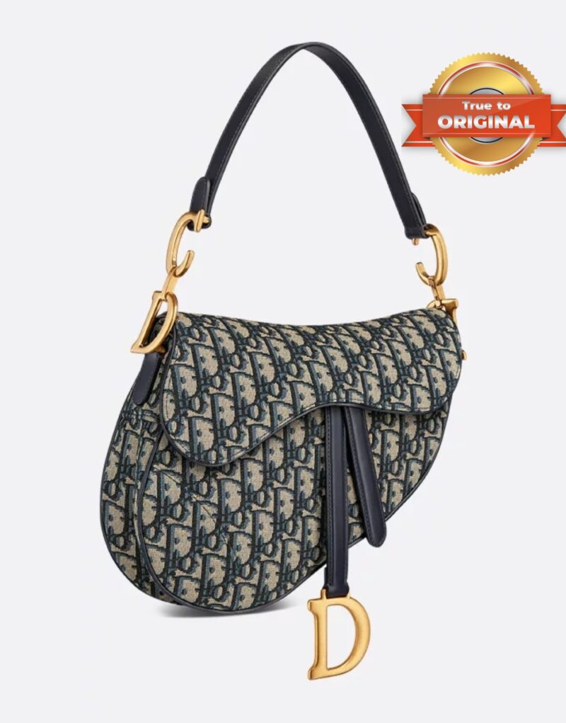 [True-to-ORIGINAL] Christian Dior Saddle Bag With Strap Blue For Women 25.5cm/10in M0455CTZQ_M928