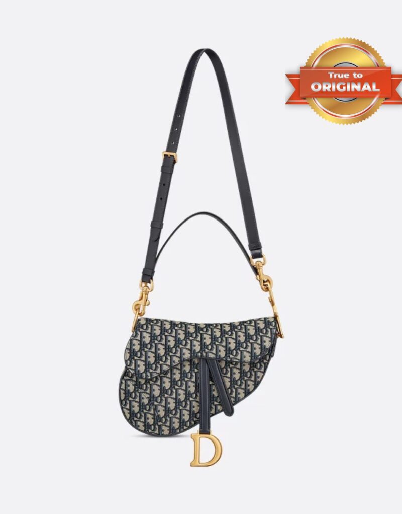 [True-to-ORIGINAL] Christian Dior Saddle Bag With Strap Blue For Women 25.5cm/10in M0455CTZQ_M928