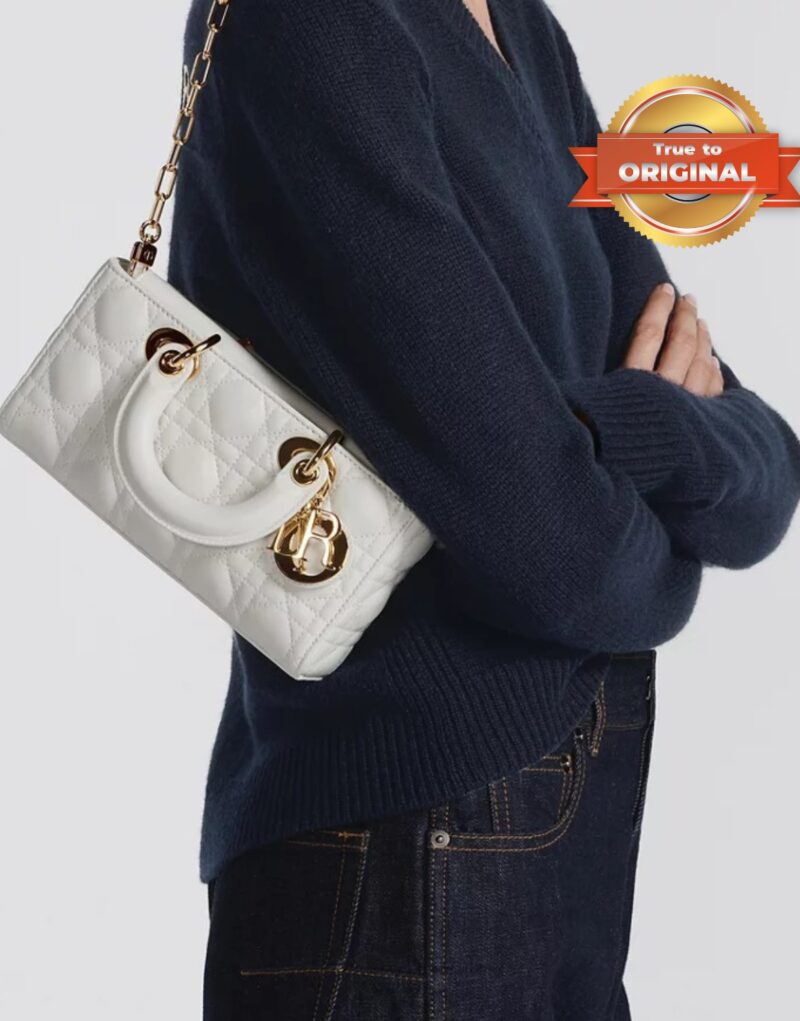 [True-to-ORIGINAL] Christian Dior Small Lady D-Joy Bag Latte For Women 22cm/8.7in M0613ONGE_M030