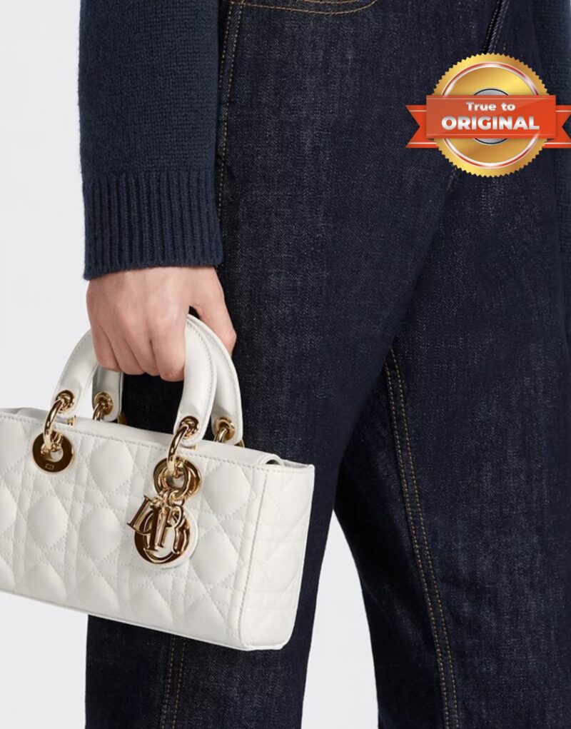 [True-to-ORIGINAL] Christian Dior Small Lady D-Joy Bag Latte For Women 22cm/8.7in M0613ONGE_M030