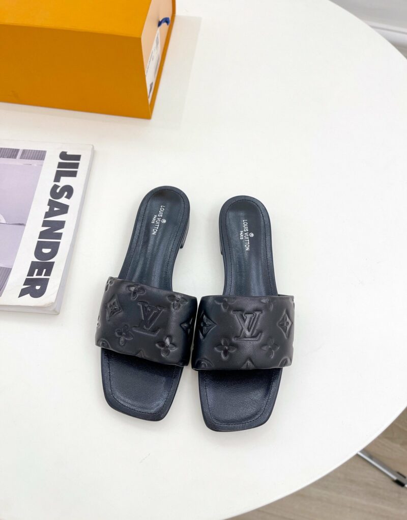 Louis Vuitton Women's Revival Flat Mule Black For Women LV 1A9P3T