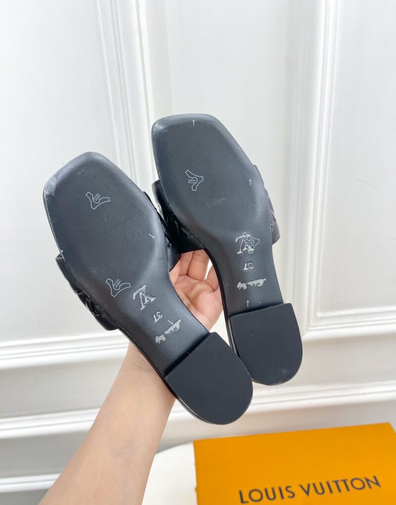 Louis Vuitton Women's Revival Flat Mule Black For Women LV 1A9P3T