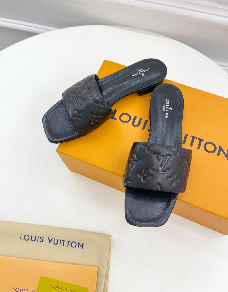 Louis Vuitton Women's Revival Flat Mule Black For Women LV 1A9P3T
